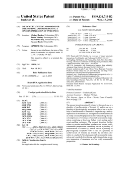 (12) United States Patent (10) Patent No.: US 9,131,719 B2 Backes Et Al