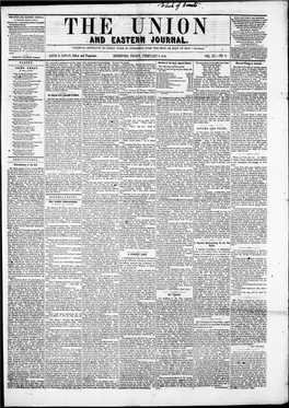 The Union and Eastern Journal : Vol. 11-, No. 6 February 09,1855