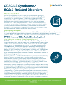 GRACILE Syndrome/ BCS1L-Related Disorders