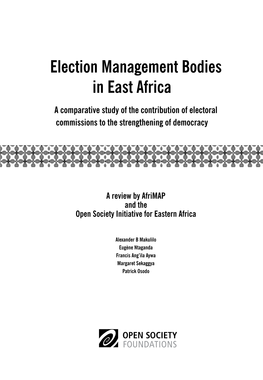 Election Management Bodies in East Africa