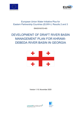 Development of Draft River Basin Management Plan for Khrami- Debeda River Basin in Georgia