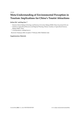 Implications for China's Tourist Attractions