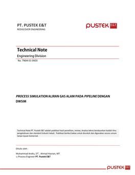 Process-Simulation-Aliran-Gas-Alam-Pada-Pipeline-Dengan-DWSIM.Pdf