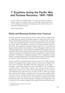 7. Eruptions During the Pacific War and Postwar Recovery: 1941–1950