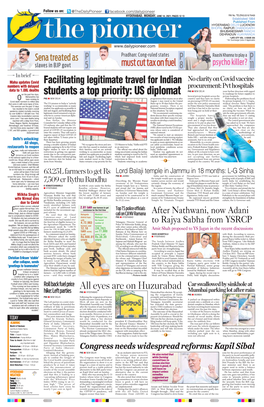 HYDERABAD, MONDAY, JUNE 14, 2021; PAGES 12 `3 RNI No