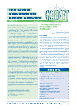 The Global Occupational Health Network GOHNET