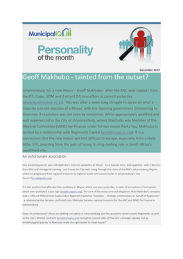 Geoff Makhubo - Tainted from the Outset?