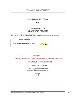 Solar Rfs Bid Document