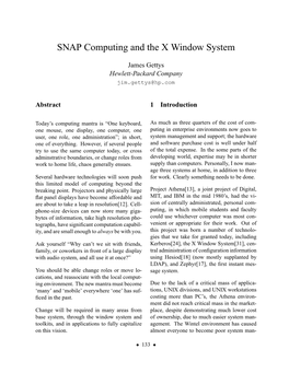 SNAP Computing and the X Window System