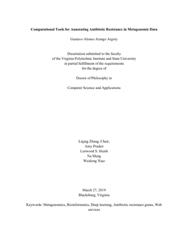 Computational Tools for Annotating Antibiotic Resistance in Metagenomic Data