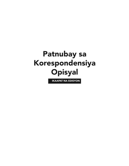 Patnubay Sa Korespondensiya Opisyal