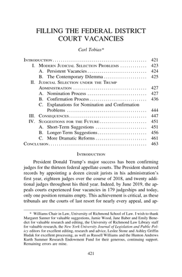 Filling the Federal District Court Vacancies