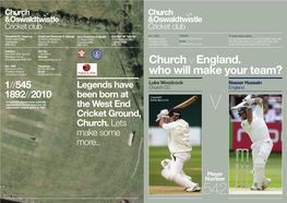 Church V England. Who Will Make Your Team?
