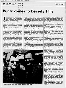 Buntz Comes to Beverly Hills