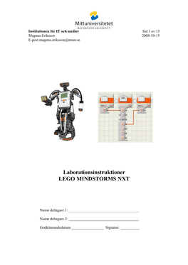 Laborationsinstruktioner LEGO MINDSTORMS NXT