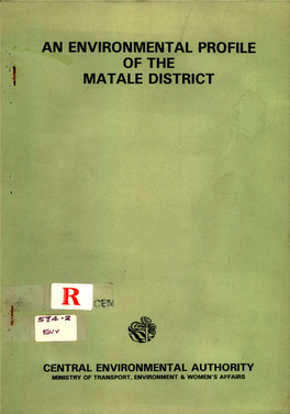 An Environmental Profile of the Matale District