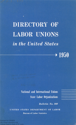 DIRECTORY of LABOR UNIONS in the United States