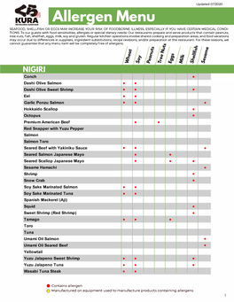 Aller En Menu SEAFOOD, SHELLFISH OR EGGS MAY INCREASE YOUR RISK of FOODBORNE ILLNESS, ESPECIALLY IF YOU HAVE CERTAIN MEDICAL CONDI­ TIONS