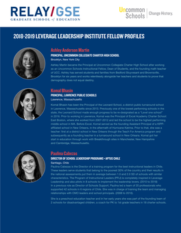 2018-2019 Leverage Leadership Institute Fellow Profiles