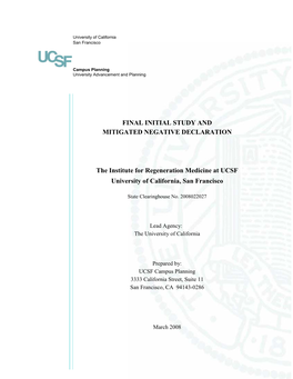 Initial Study/Mitigated Negative Declaration