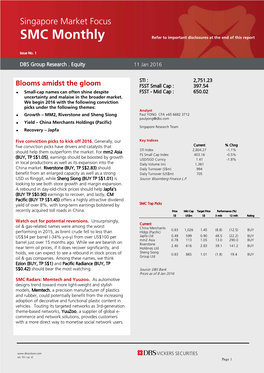 SMC Monthly Refer to Important Disclosures at the End of This Report