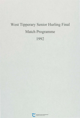 West Tipperary Senior Hurling Final Match Programme 1992