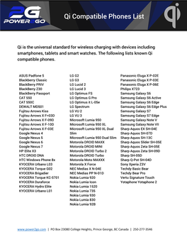 Qi Compatible Phones List