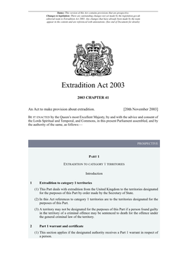 Extradition Act 2003