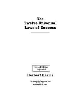 Twelve Universal Laws of Success ______