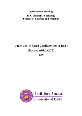 Under Choice Based Credit System (CBCS) (Revised with LOCF) 2019