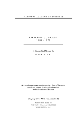 Richard Courant 1888–1972