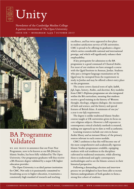 BA Programme Validated