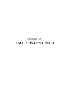 Kali Prossunno Singh Ii