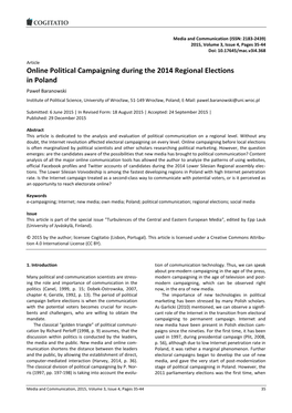 Online Political Campaigning During the 2014 Regional Elections In