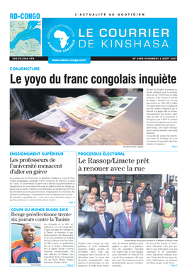 Le Yoyo Du Franc Congolais Inquiète