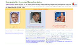 Chronological Developments of Sankar Foundation