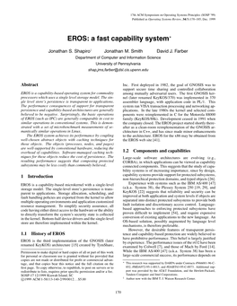 EROS: a Fast Capability System £