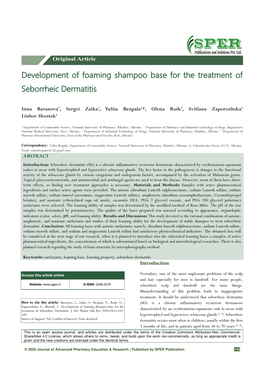 Development of Foaming Shampoo Base for the Treatment of Seborrheic Dermatitis