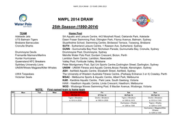 NWPL 2014 DRAW 25Th Season (1990-2014)