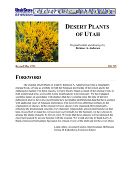 Desert Plants of Utah