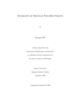 Invariants of Modular Two-Row Groups