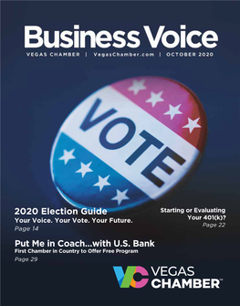 BUSINESS VOICE OCTOBER 2020 VEGAS CHAMBER It Matters Who You Share Perspective With