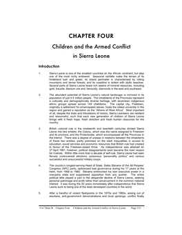 CHAPTER FOUR Children and the Armed Conflict in Sierra Leone