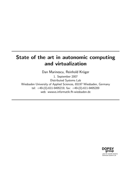 State of the Art in Autonomic Computing and Virtualization