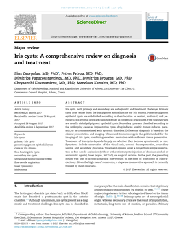 Iris Cysts: a Comprehensive Review on Diagnosis and Treatment