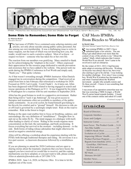 IPMBA News Vol. 28 No. 1 2019 Product Guide