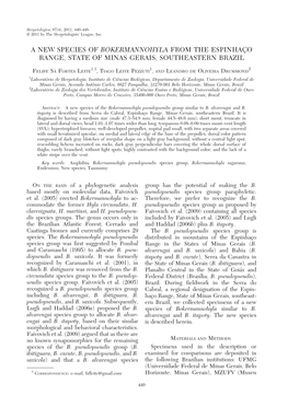 A New Species of Bokermannohyla from the Espinhac¸ O Range, State of Minas Gerais, Southeastern Brazil