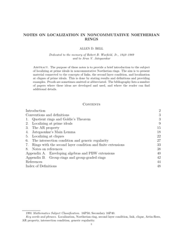 Notes on Localization in Noncommutative Noetherian Rings