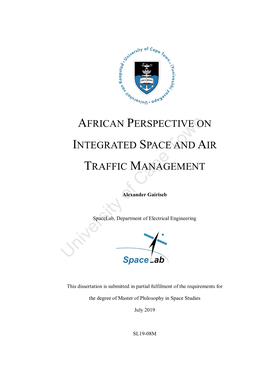 African Perspective on Integrated Space and Air Traffic Management (SATM)