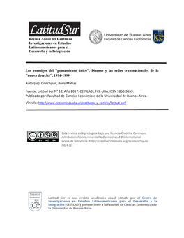 Revista Anual Del Centro De Investigaciones En Estudios Latinoamericanos Para El Desarrollo Y La Integración Los Enemigos Del &